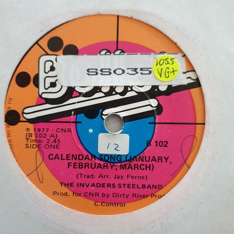 The Invaders Steelband - Calendar Song - Vinyl 7" Record - Very-Good+ Quality (VG+)