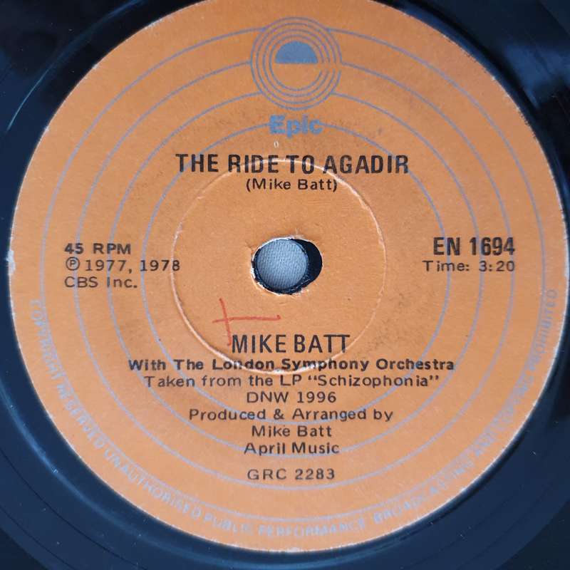 Mike Batt  Ride To Agadir / Railway Hotel - Vinyl 7" Record - Good Quality (G)