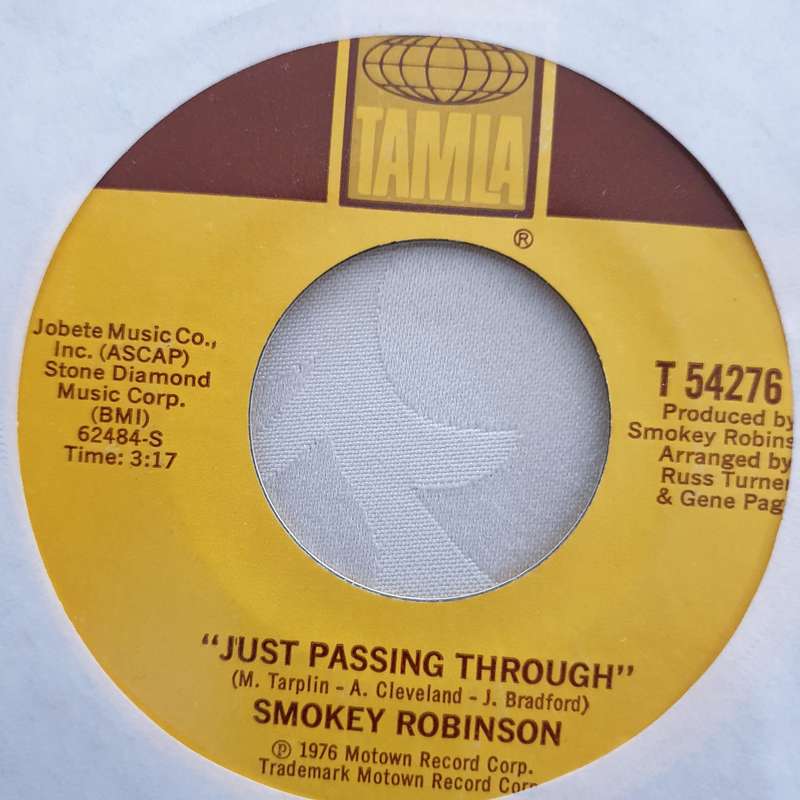 Smokey Robinson  Just Passing Through / An Old-Fashioned Man - Vinyl 7" Record - Very-Good+...