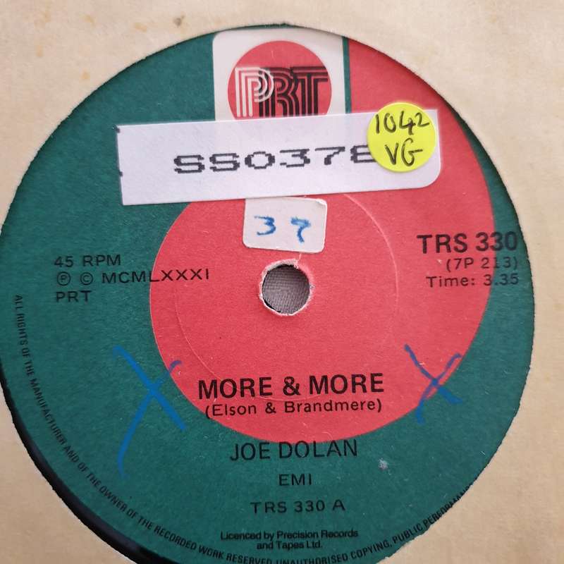 Joe Dolan  More And More / Mysterious Lady - Vinyl 7" Record - Opened  - Very-Good Quality ...