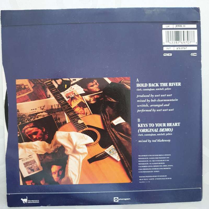 Wet Wet Wet  Hold Back The River - Vinyl 7" Record - Very-Good+ Quality (VG+)