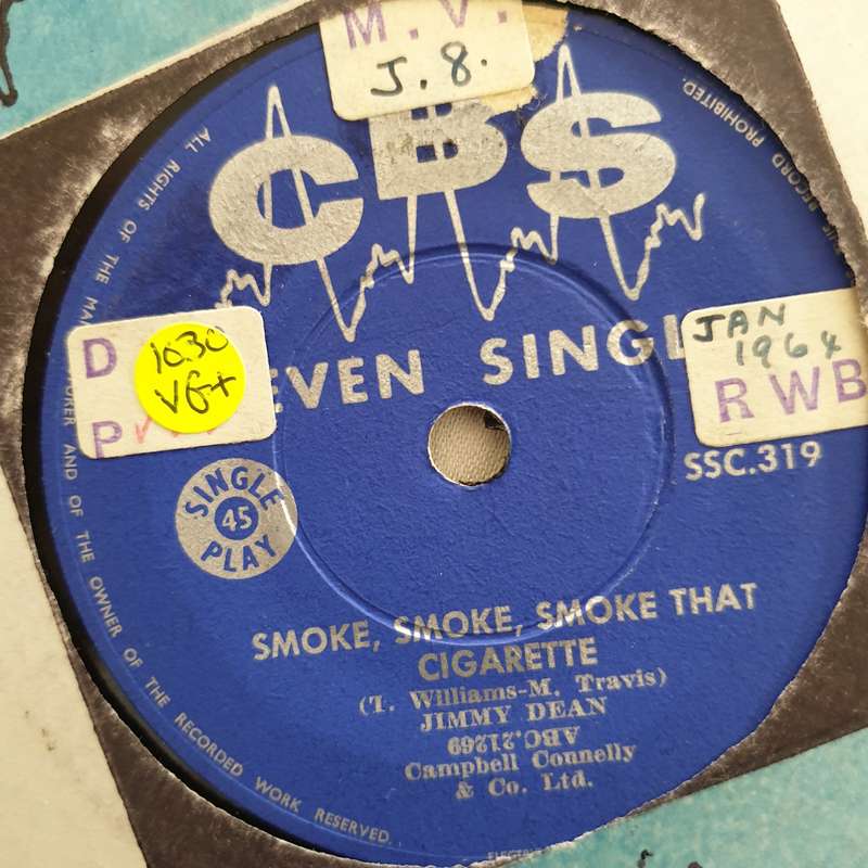 Jimmy Dean  Smoke / The Cajun Queen - Vinyl 7" Record - Very-Good+ Quality (VG+)