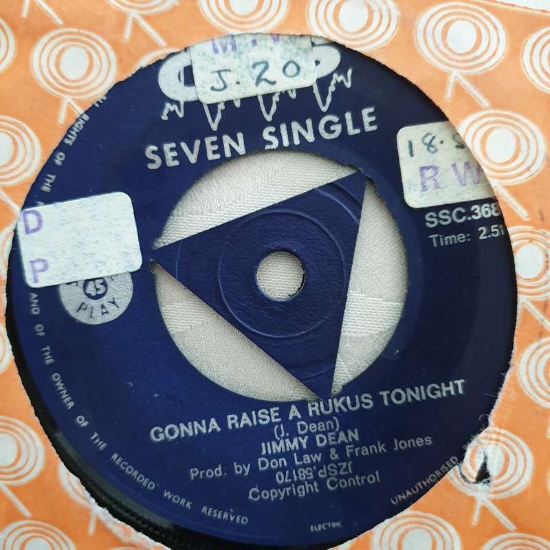 Jimmy Dean  A Day that Saved the World - Vinyl 7" Record - Very-Good+ Quality (VG+)