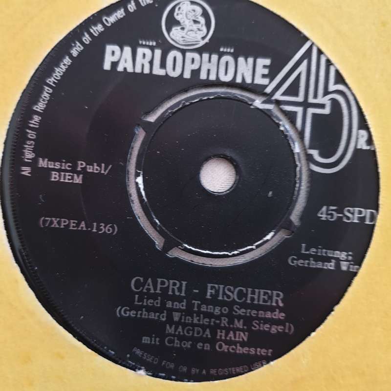 Magda Hain  Capri-Fischer / Move, Du Fliegst In Die Heimat! - Vinyl 7" Record - Very-Good+ ...