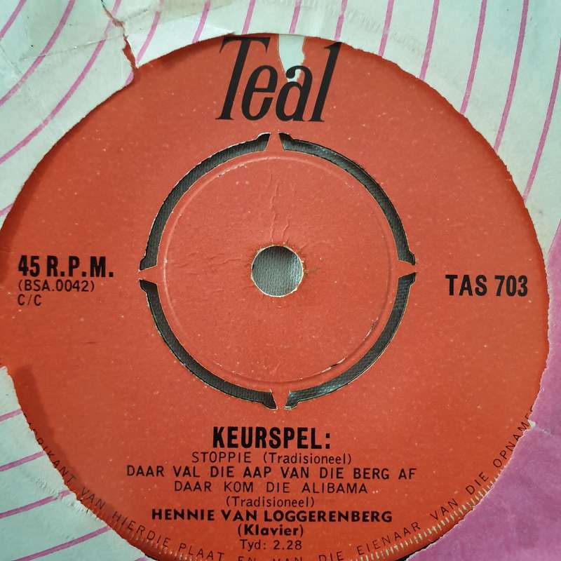 Hennie van Loggernberg - Slaaptyd - Vinyl 7" Record - Opened  - Good+ Quality (G+)