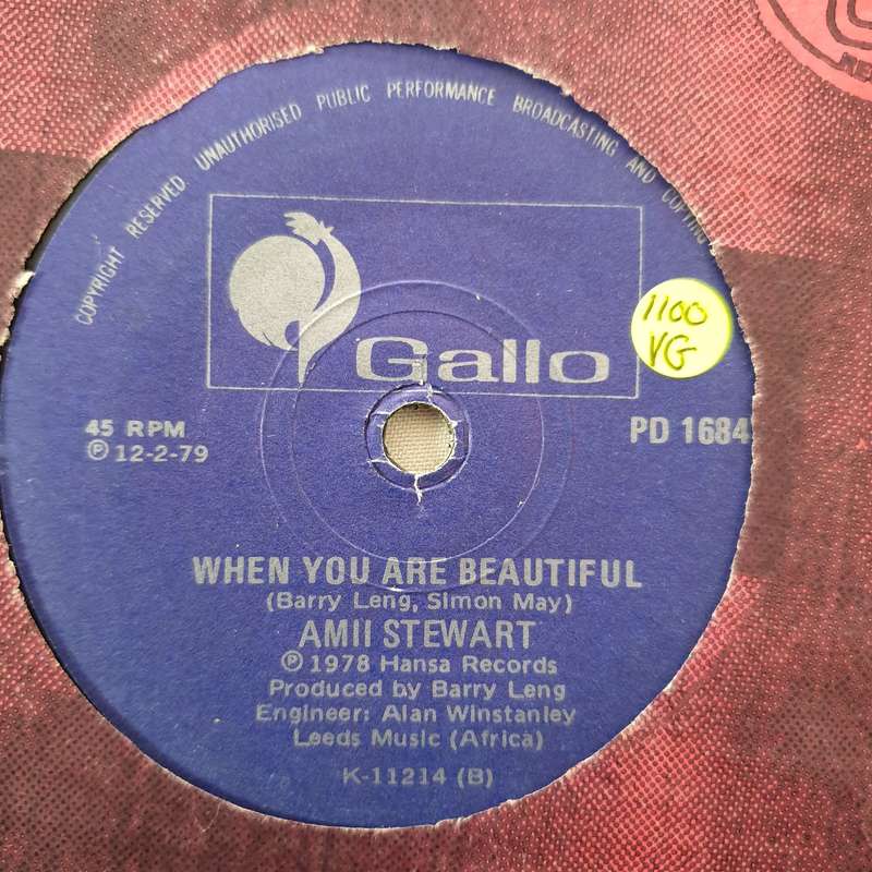 Amii Stewart  Knock On Wood - Vinyl 7" Record - Opened  - Very-Good Quality (VG)