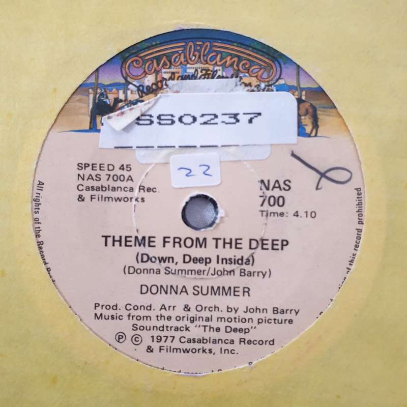 Donna Summer / John Barry  Down Deep Inside (Theme From The Deep) - Vinyl 7" Record - Very-...