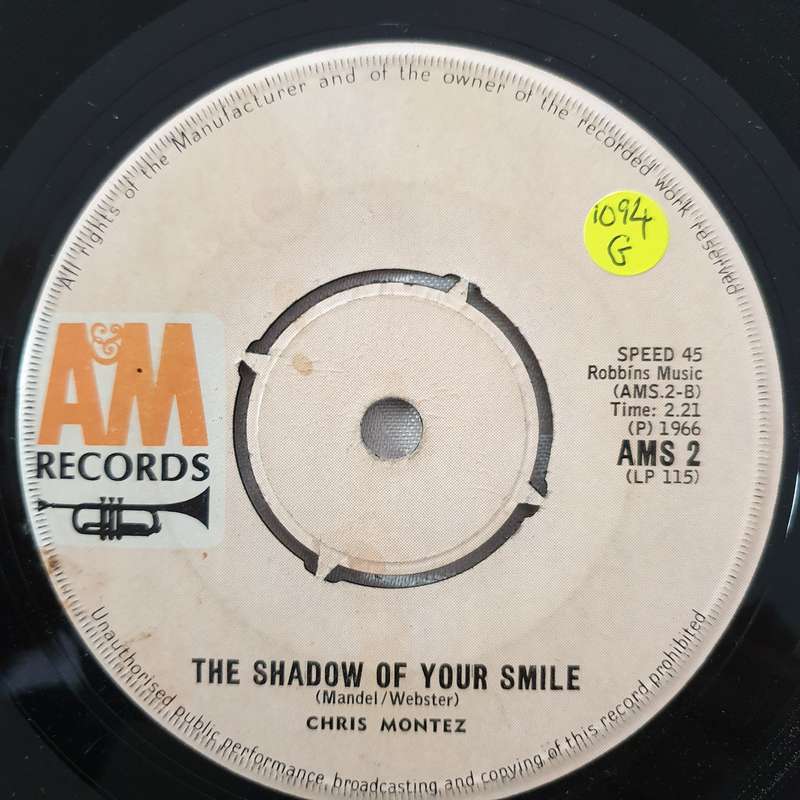 Chris Montez  The More I See You / The Shadow Of Your Smile - Vinyl 7" Record - Good Qualit...