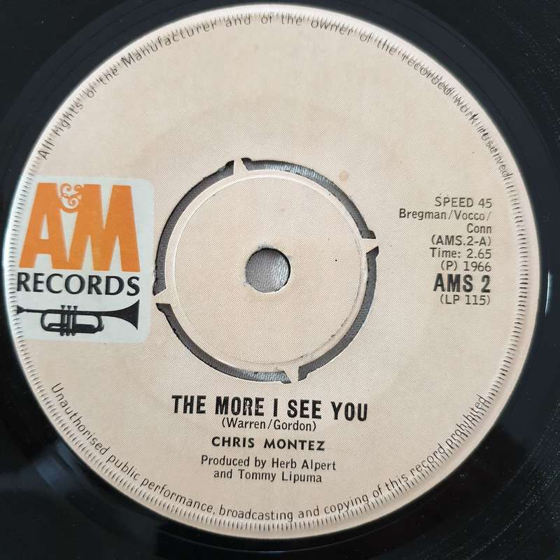 Chris Montez  The More I See You / The Shadow Of Your Smile - Vinyl 7" Record - Good Qualit...