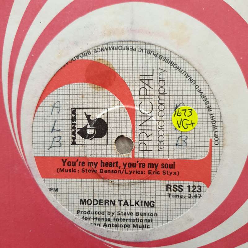Modern Talking  You're My Heart, You're My Soul - Vinyl 7" Record - Very-Good+ Quality (VG+)