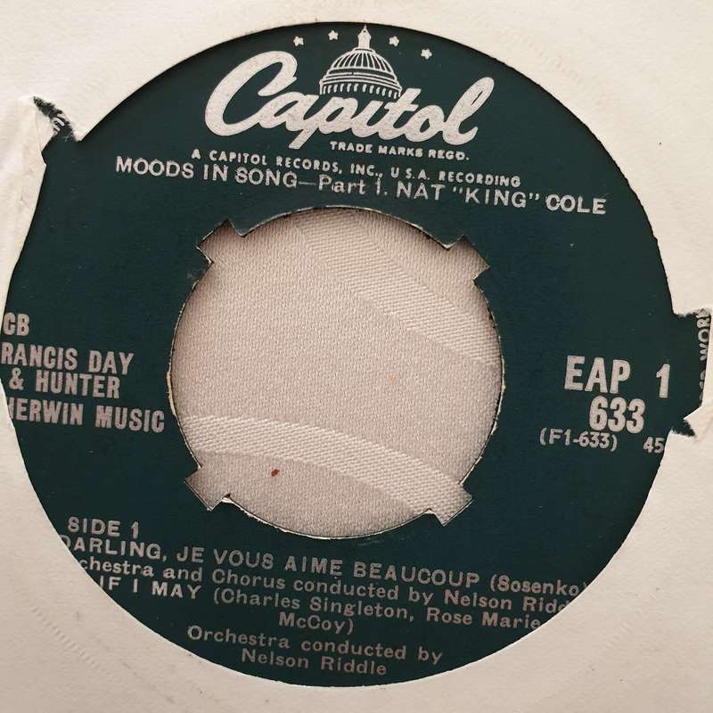 Nat King Cole  Moods In Song - Vinyl 7" Record - Very-Good- Quality (VG-)