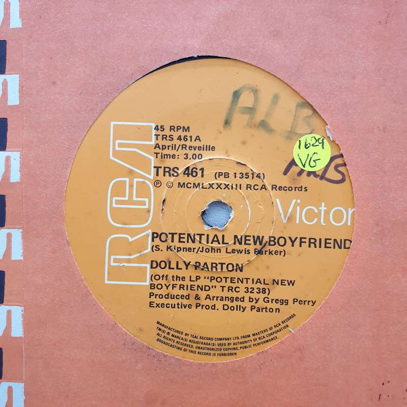 Dolly Parton  Potential New Boyfriend - Vinyl 7" Record - Opened  - Very-Good Quality (VG)