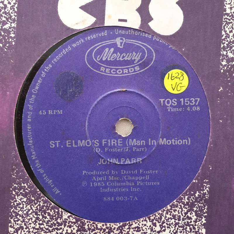 John Parr  St. Elmo's Fire (Man In Motion) - Vinyl 7" Record - Opened  - Very-Good Quality ...