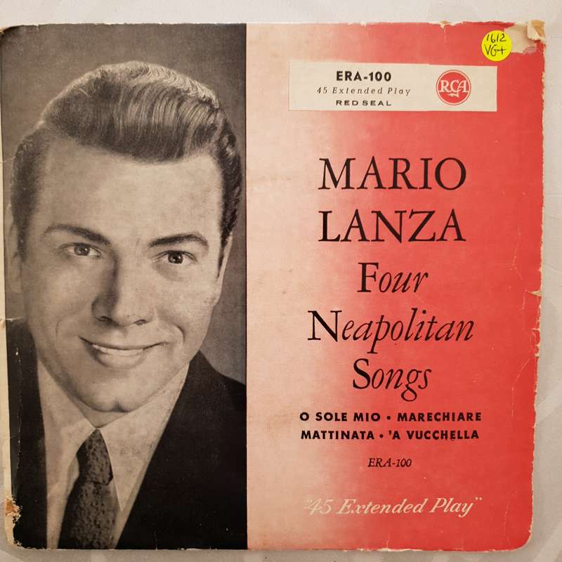 Mario Lanza  Four Neapolitan Songs - Vinyl 7" Record - Very-Good+ Quality (VG+)