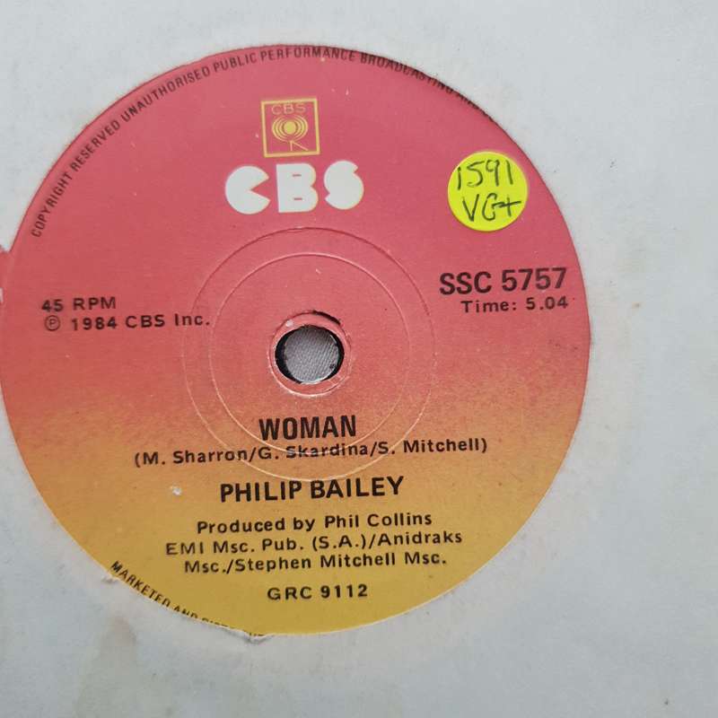 Philip Bailey Duet With Phil Collins  Easy Lover - Vinyl 7" Record - Very-Good+ Quality (VG+)
