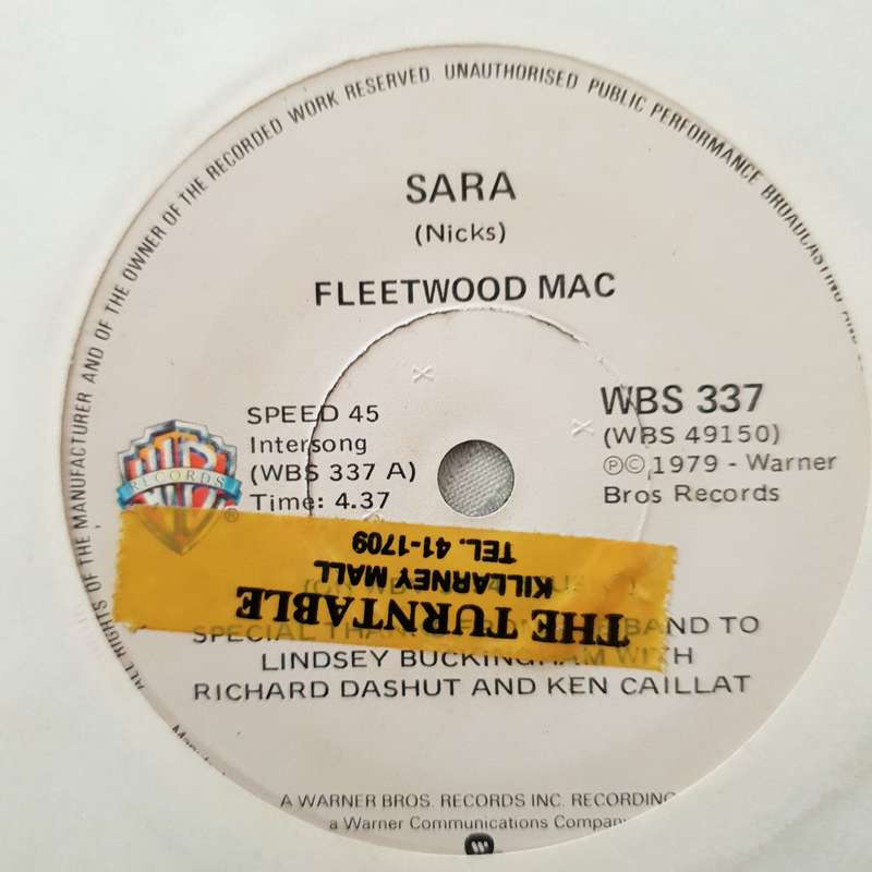 Fleetwood Mac  Sara - Vinyl 7" Record - Very-Good- Quality (VG-)