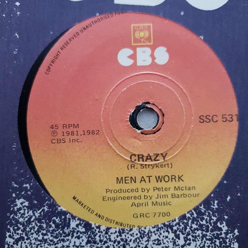 Men At Work  Down Under - Vinyl 7" Record - Very-Good+ Quality (VG+)