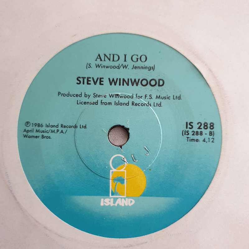 Steve Winwood  Higher Love - Vinyl 7" Record - Very-Good+ Quality (VG+)