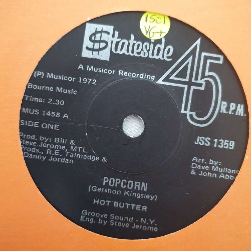 Hot Butter  Popcorn / At The Movies Vinyl 7" Record - Very-Good+ Quality (VG+)