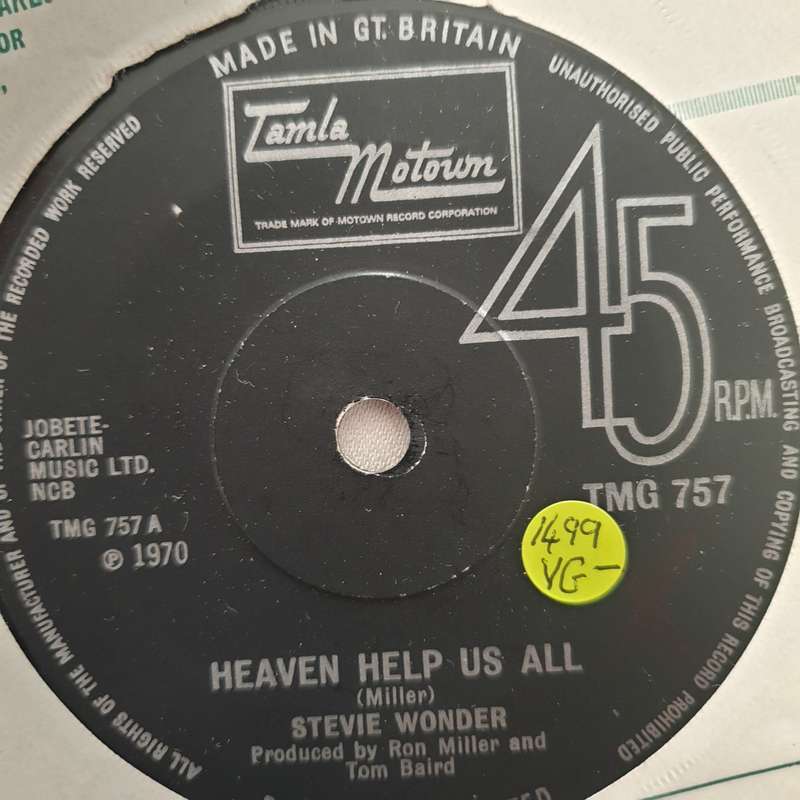 Stevie Wonder  Heaven Help Us All - Vinyl 7" Record - Very-Good- Quality (VG-)