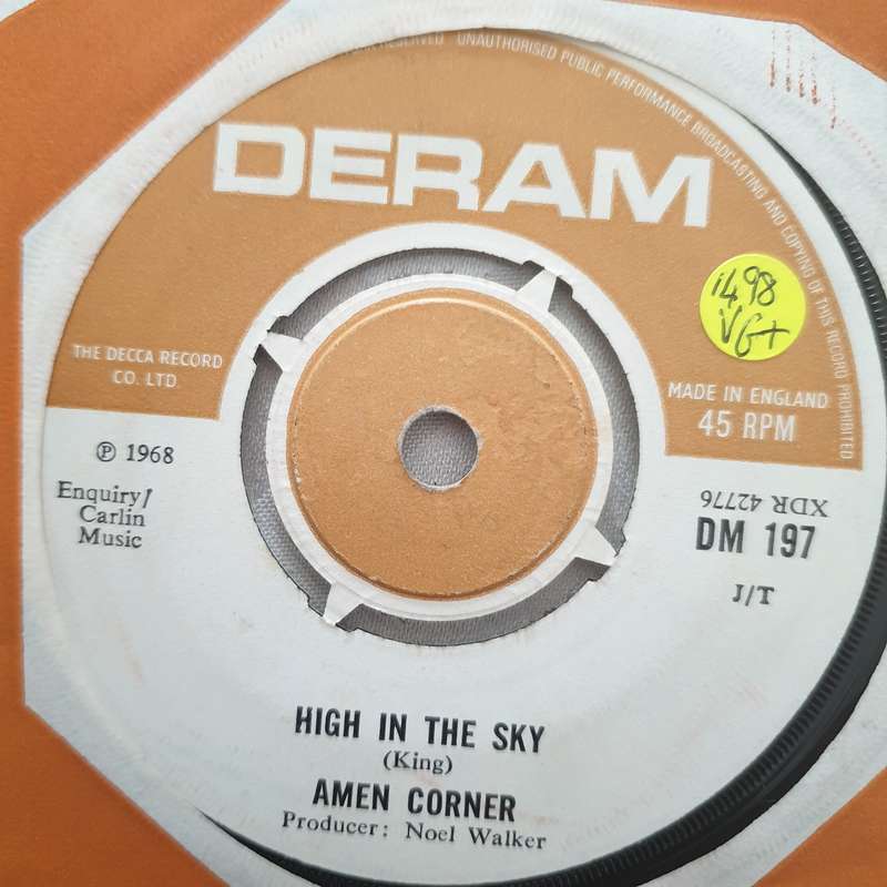 Amen Corner  High In The Sky - Vinyl 7" Record - Very-Good+ Quality (VG+)