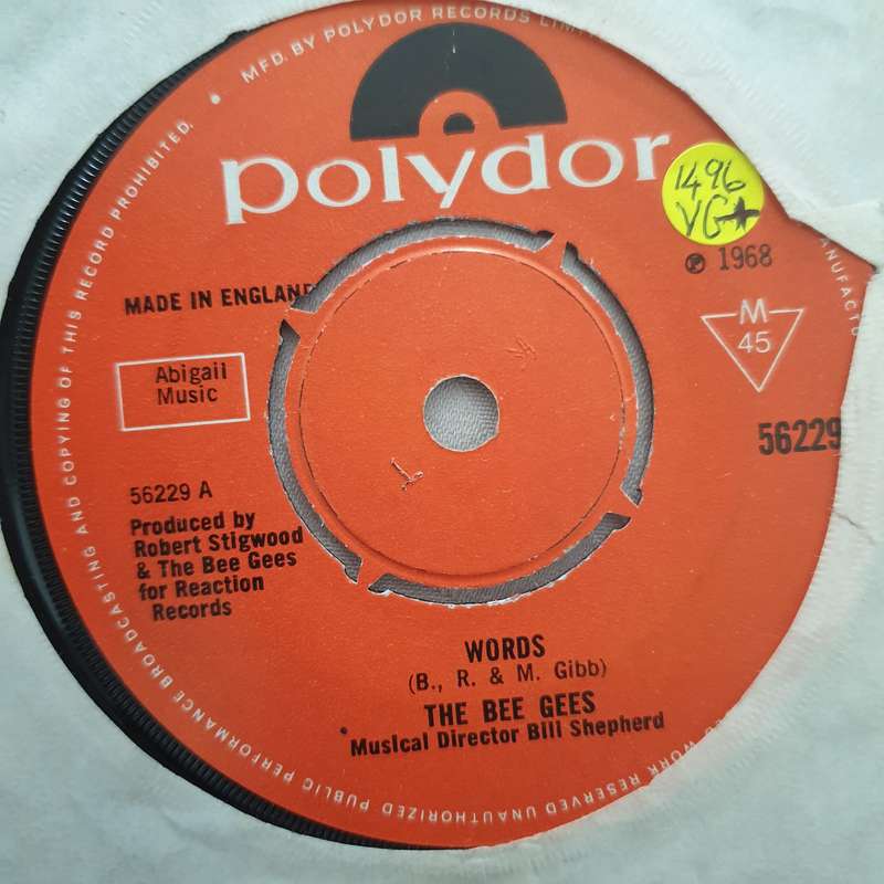 Bee Gees  Words - Vinyl 7" Record - Very-Good+ Quality (VG+)