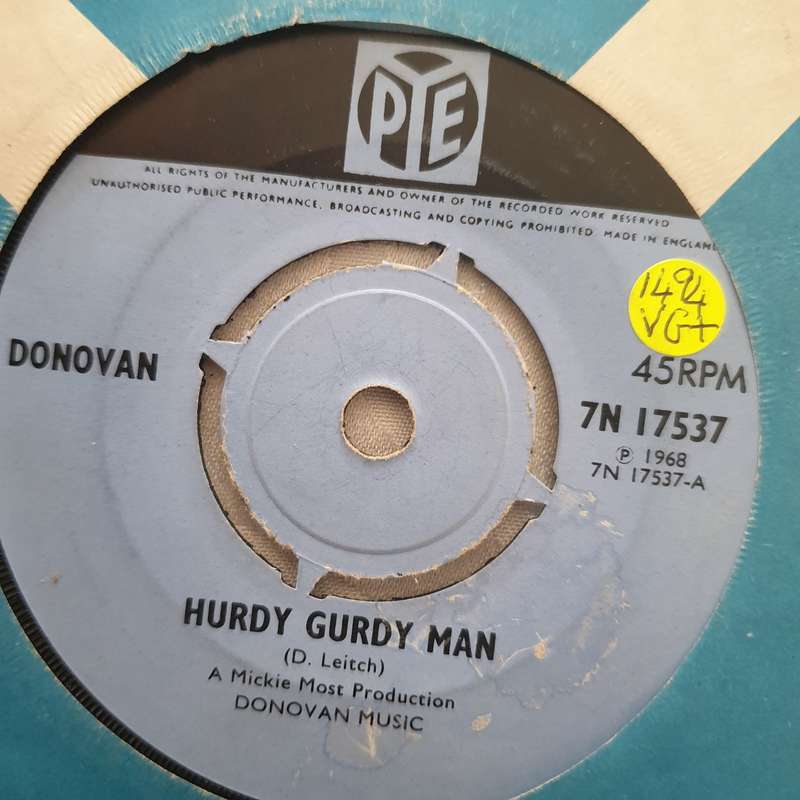 Donovan  Hurdy Gurdy Man - Vinyl 7" Record - Very-Good+ Quality (VG+)