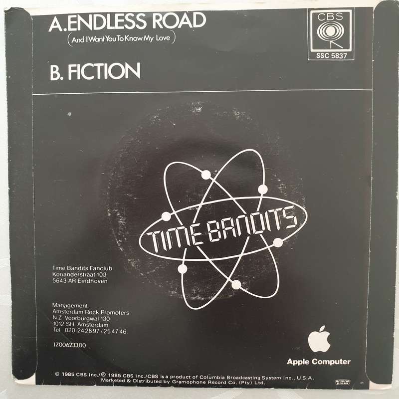 Time Bandits  Endless Road - Vinyl 7" Record - Very-Good+ Quality (VG+)