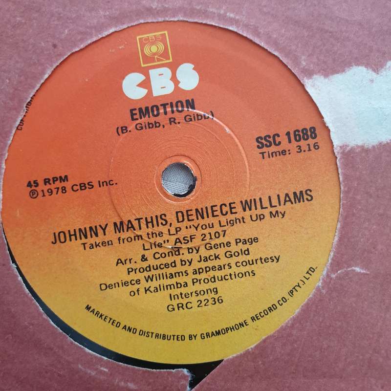 Johnny Mathis / Deniece Williams  Too Much, Too Little, Too Late- Vinyl 7" Record - Opened ...