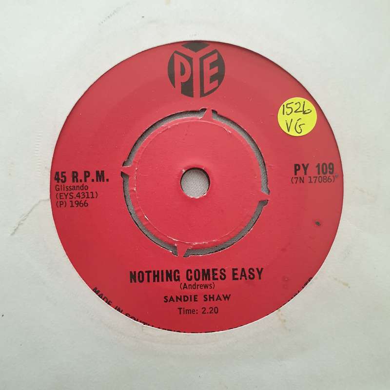 Sandie Shaw  Nothing Comes Easy - Vinyl 7" Record - Opened  - Very-Good Quality (VG)