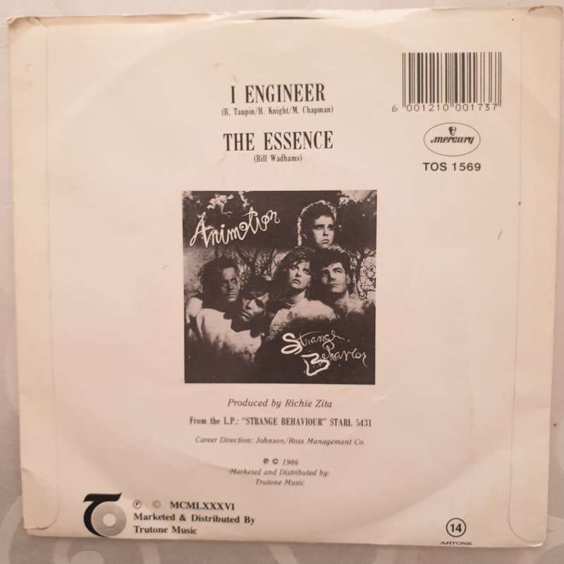 Animotion  I Engineer - Vinyl 7" Record - Very-Good+ Quality (VG+)