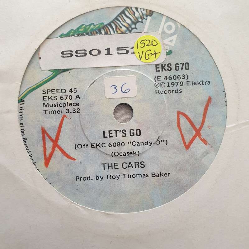 The Cars  Let's Go - Vinyl 7" Record - Very-Good+ Quality (VG+)