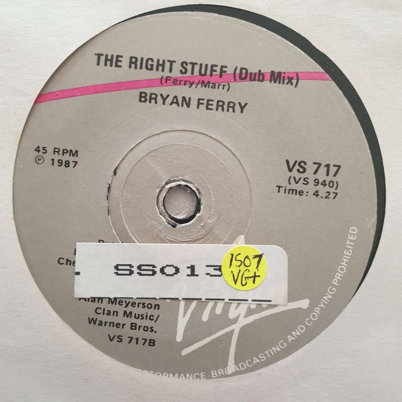 Bryan Ferry  The Right Stuff - Vinyl 7" Record - Very-Good+ Quality (VG+)
