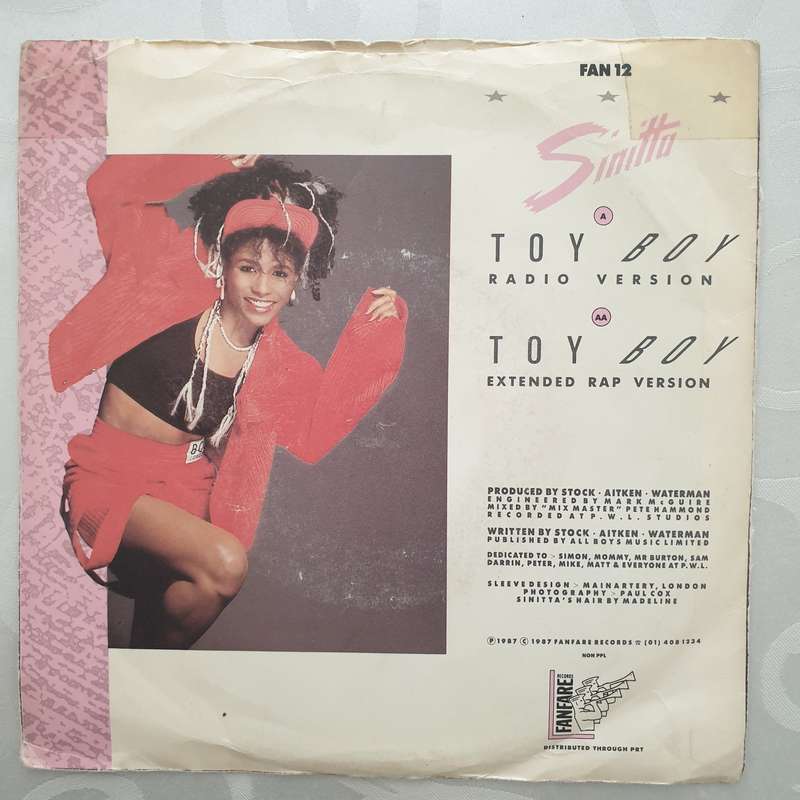 Sinitta  Toy Boy - Vinyl 7" Record - Opened  - Very-Good Quality (VG)