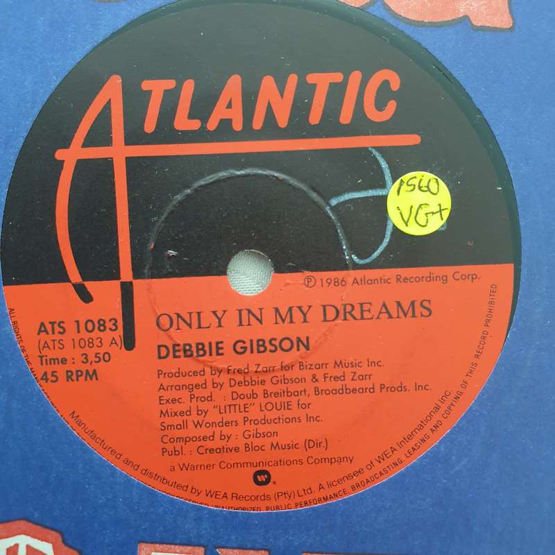 Debbie Gibson  Only In My Dreams - Vinyl 7" Record - Very-Good+ Quality (VG+)