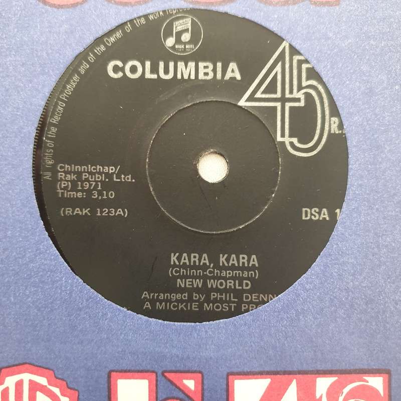 New World  Kara, Kara - Vinyl 7" Record - Very-Good+ Quality (VG+)