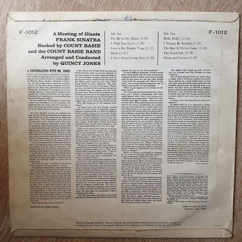 Frank Sinatra & Count Basie And His Orchestra - Arranged by Quincy Jones  It Might As Well ...