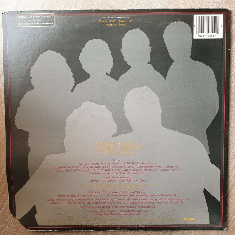 Tycoon  Turn Out The Lights (US)  Vinyl LP Record - Opened  - Very-Good+ Quality (VG+)