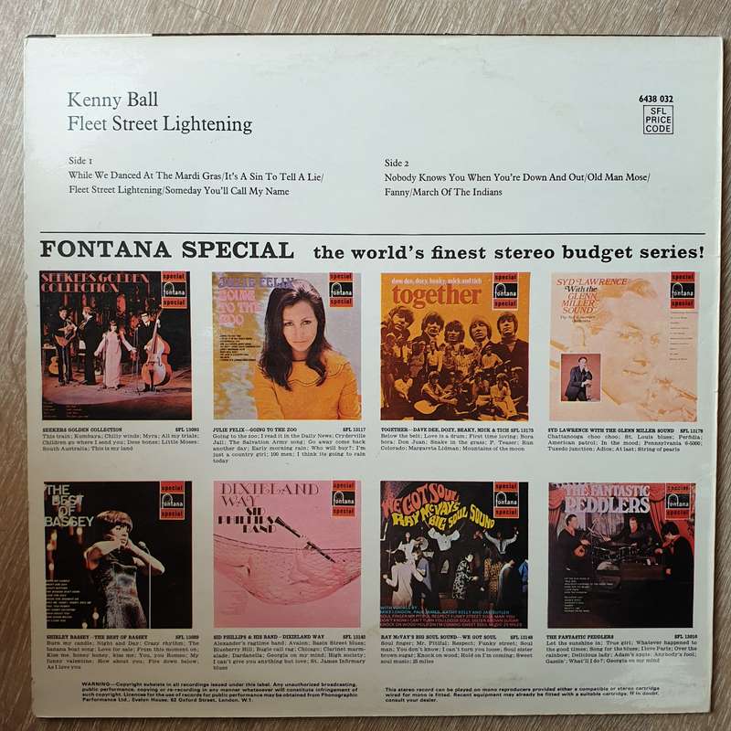 Kenny Ball - Street Fleet Lightening  Vinyl LP Record - Opened  - Very-Good+ Quality (VG+)