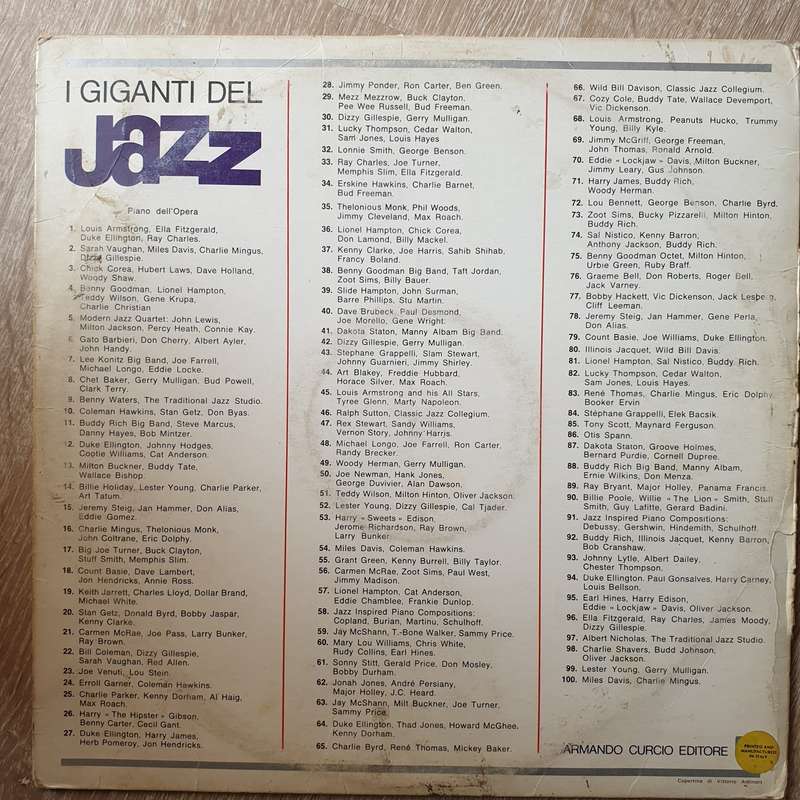 Jazz - Curcio I Giganti Del Jazz - Carmen McRae, Zoot Sims, Paul West, Jimmy Madison   Viny...