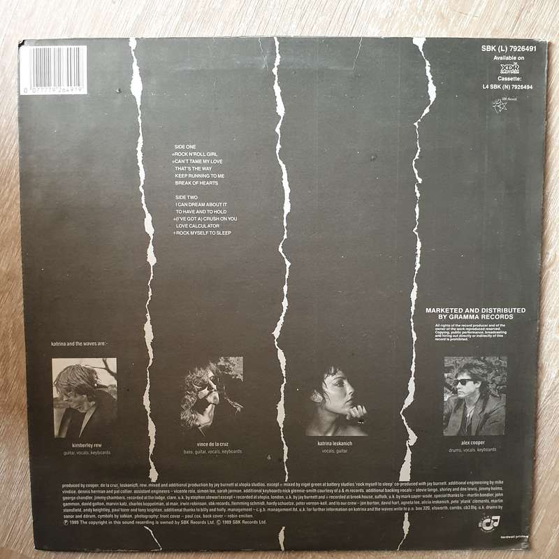 Katrina & The Waves  Break Of Hearts - Vinyl LP - Opened  - Very-Good Quality (VG)