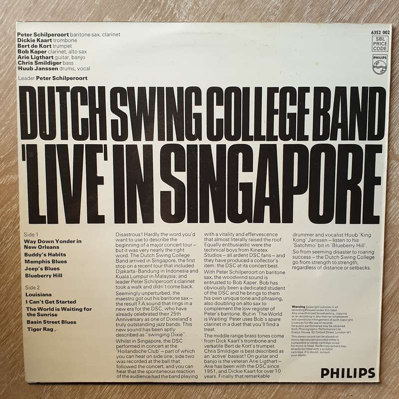 The Dutch Swing College Band  'Live' In Singapore - Vinyl LP Record - Opened  - Very-Good+ ...