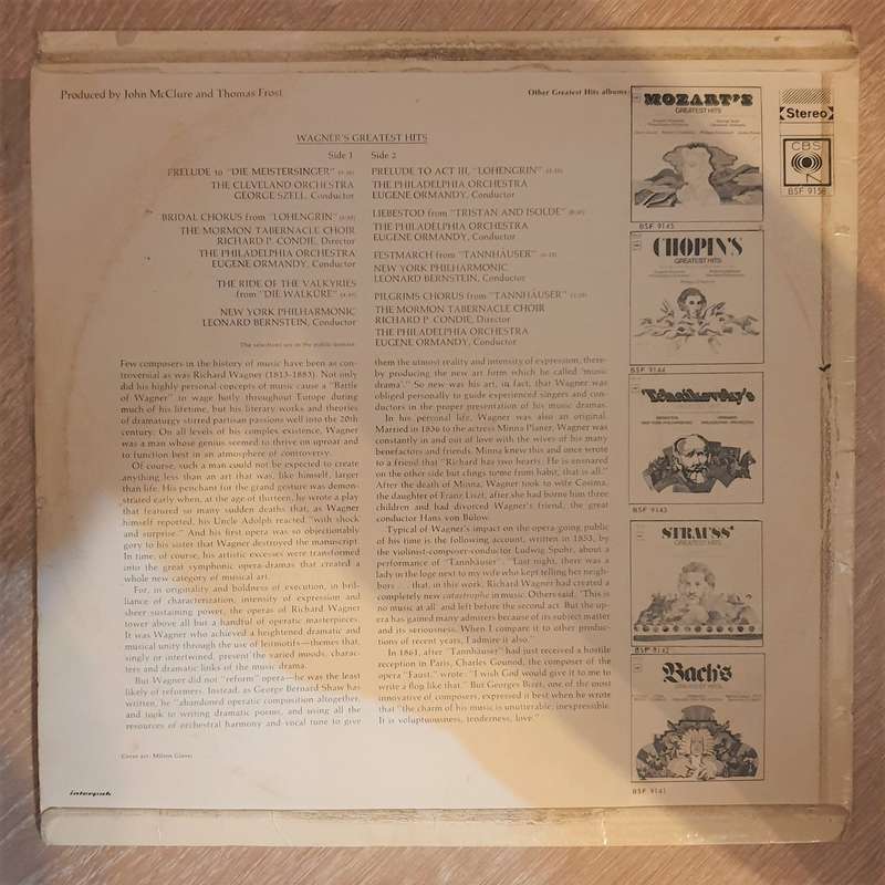 Wagner's Greatest Hits - Ormandy - Philadephia Orchestra - Vinyl LP Record - Very-Good- Quality (...