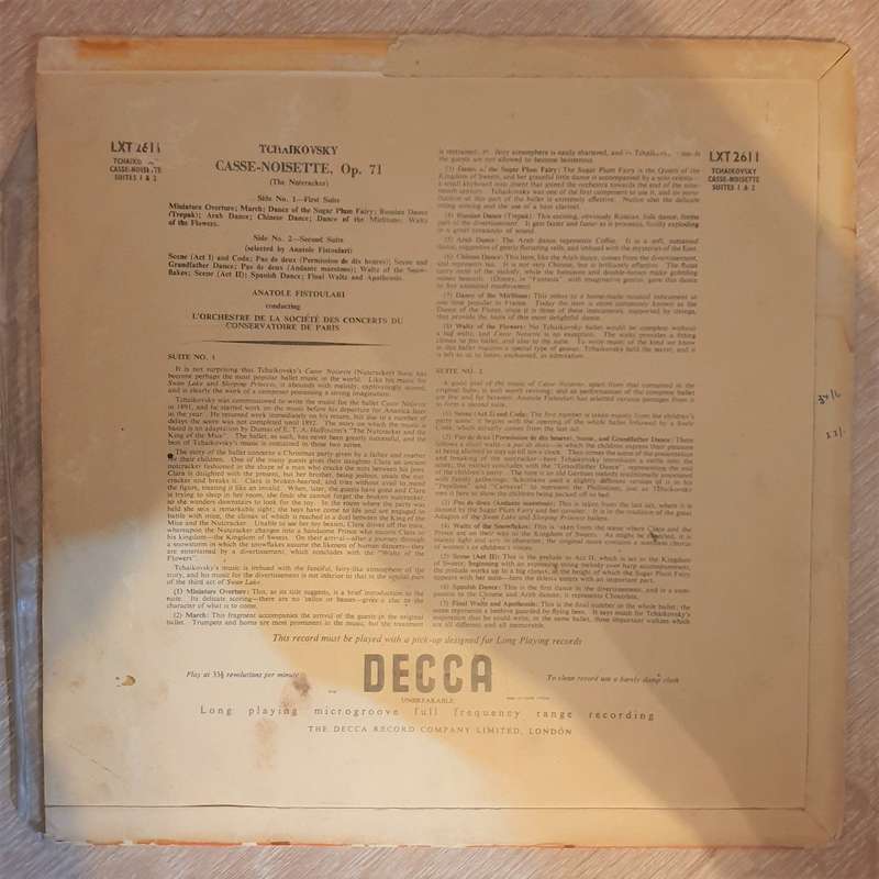 Tchaikovsky - L'Orchestre De La Societé Des Concerts Du Conservatoire De Paris, Anatole Fistoula...