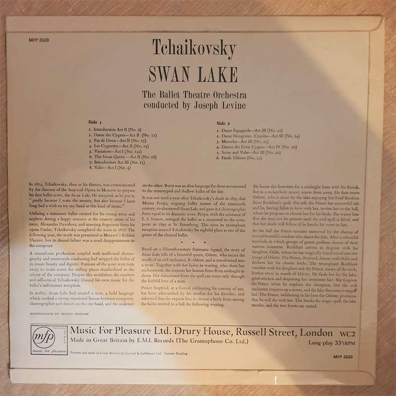 Tchaikovsky - Swan Lake Selections - Vinyl LP Record - Very-Good+ Quality (VG+)