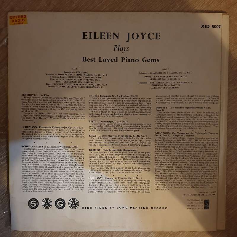 Eileen Joyce  Eileen Joyce Plays Best Loved Piano Gems - Vinyl LP Record - Very-Good+ Quali...