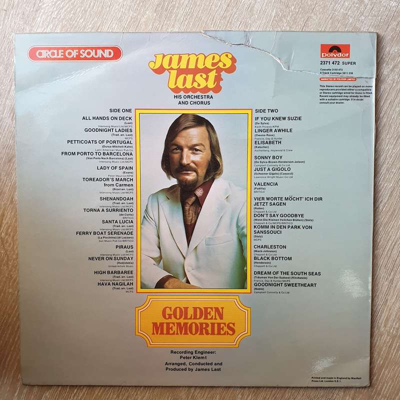 James Last  Golden Memories - Vinyl LP Record - Opened  - Very-Good+ Quality (VG+)