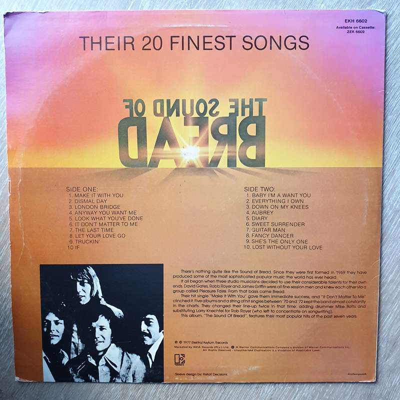 The Sound of Bread - Their 20 Finest Songs - Vinyl LP Record - Opened  - Very-Good Quality (VG)