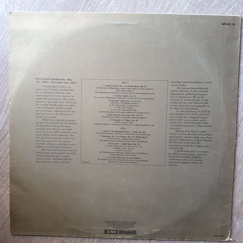 Tchaikovsky - Masterpiece - EMI Masterpiece Series - Vinyl LP Record - Opened  - Very-Good+ Quali...
