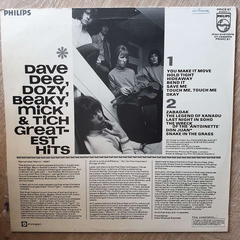 Dave Dee, Dozy, Beaky, Mick & Tich  Greatest Hits - Vinyl LP Record - Opened  - Very-Good+ ...